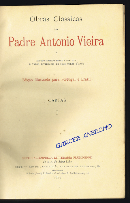 CARTAS - Obras Classicas do Padre Antonio Vieira (2 volumes)